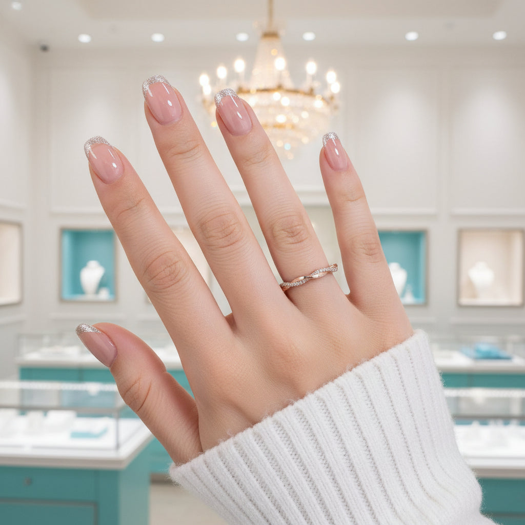 0.8ct Rose Gold Infinity Twist Wedding Band-Evani Jewelry
