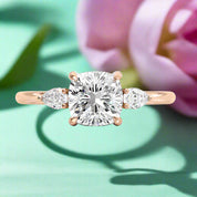 Rose Gold 2.0ct Cushion Cut Diamond Engagement Ring-Evani Naomi Jewelry