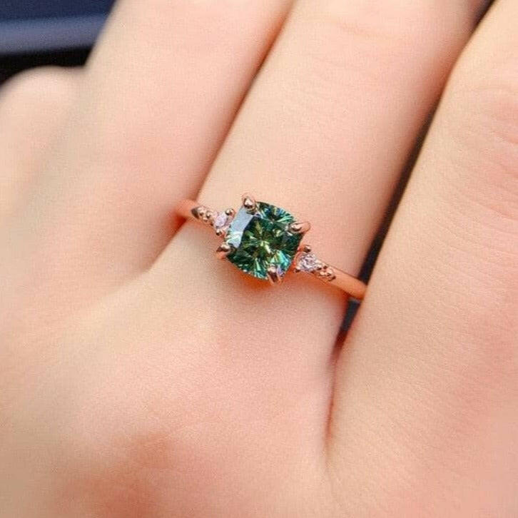 Rose Gold Engagement Ring with Cushion Cut Diamond-Evani Naomi Jewelry