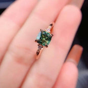 Rose Gold Engagement Ring with Cushion Cut Diamond-Evani Naomi Jewelry