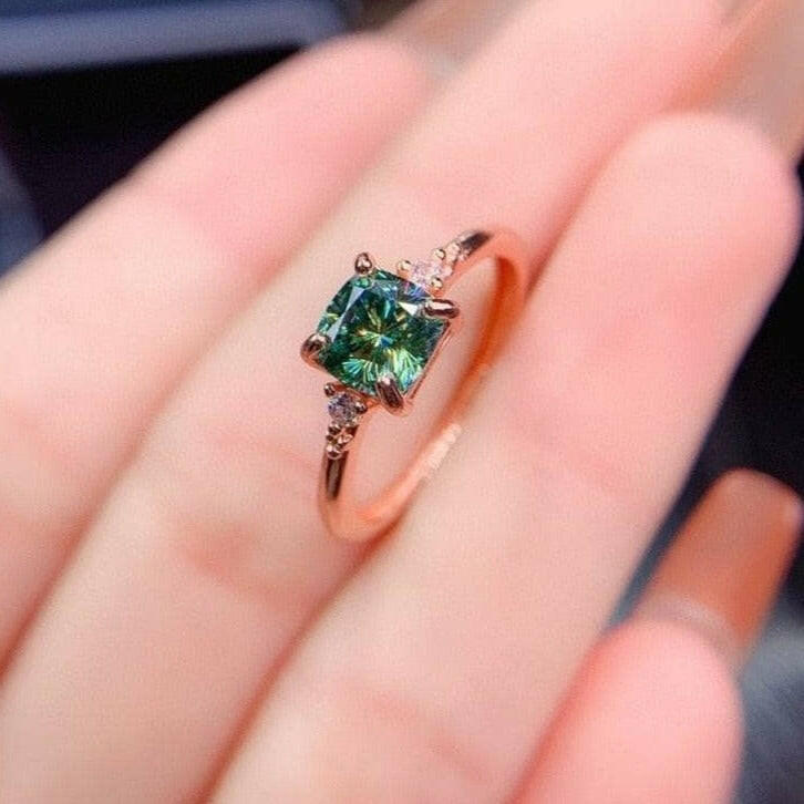 Rose Gold Engagement Ring with Cushion Cut Diamond-Evani Naomi Jewelry