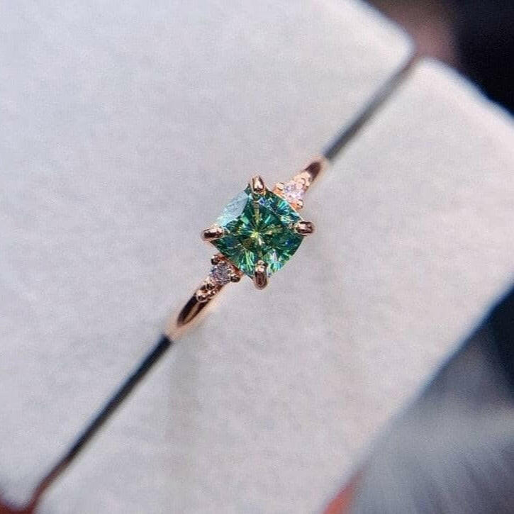 Rose Gold Engagement Ring with Cushion Cut Diamond-Evani Naomi Jewelry