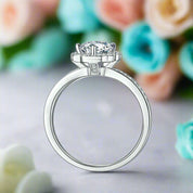 Round 1.00 ct Diamond Halo Channel Engagement Ring-Evani Naomi Jewelry
