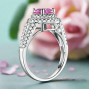 Round 1.25 ct Diamond Double-Halo Engagement Ring-Evani Naomi Jewelry