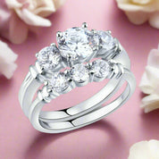 Round 1.25 ct Diamond Wedding Ring Set-Evani Naomi Jewelry