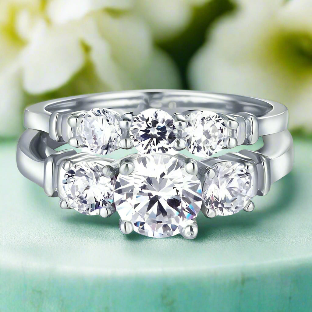Round 1.25 ct Diamond Wedding Ring Set-Evani Naomi Jewelry