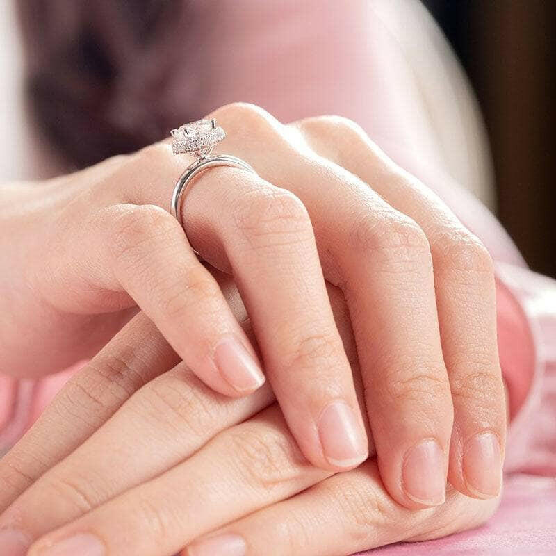 Round 1.50 ct Diamond Halo Engagement Ring-Evani Naomi Jewelry