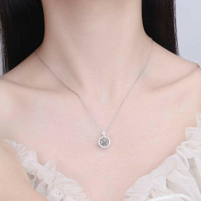 Round Brilliant-cut 1.0 ct Diamond Necklace-Evani Naomi Jewelry