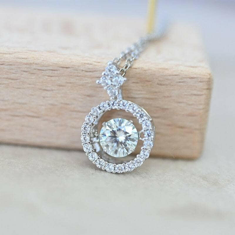 Round Brilliant-cut 1.0 ct Diamond Necklace-Evani Naomi Jewelry