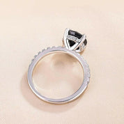 Round Cut 2.0ct Black Diamond White Gold Engagement Ring-Evani Naomi Jewelry