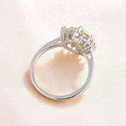 Round Cut Light Yellow Sapphire Snowflake Design Engagement Ring-Evani Naomi Jewelry