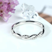 Round Diamond Stackable Twist Wedding Band-Evani Naomi Jewelry