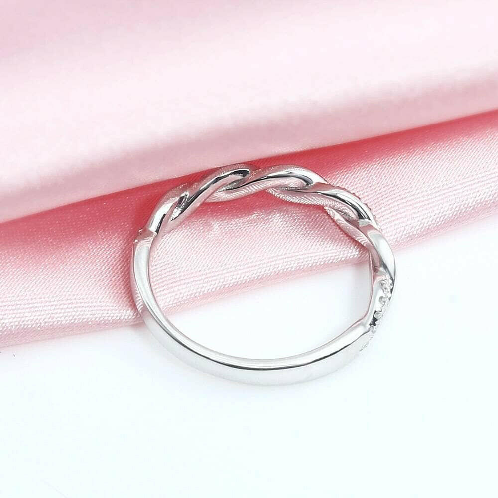 Round Diamond Stackable Twist Wedding Band-Evani Naomi Jewelry