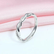 Round Diamond Stackable Twist Wedding Band-Evani Naomi Jewelry