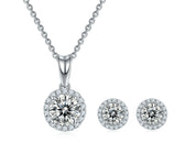 Round-cut 1.0 ct Diamond Halo Jewelry Set-Evani Naomi Jewelry
