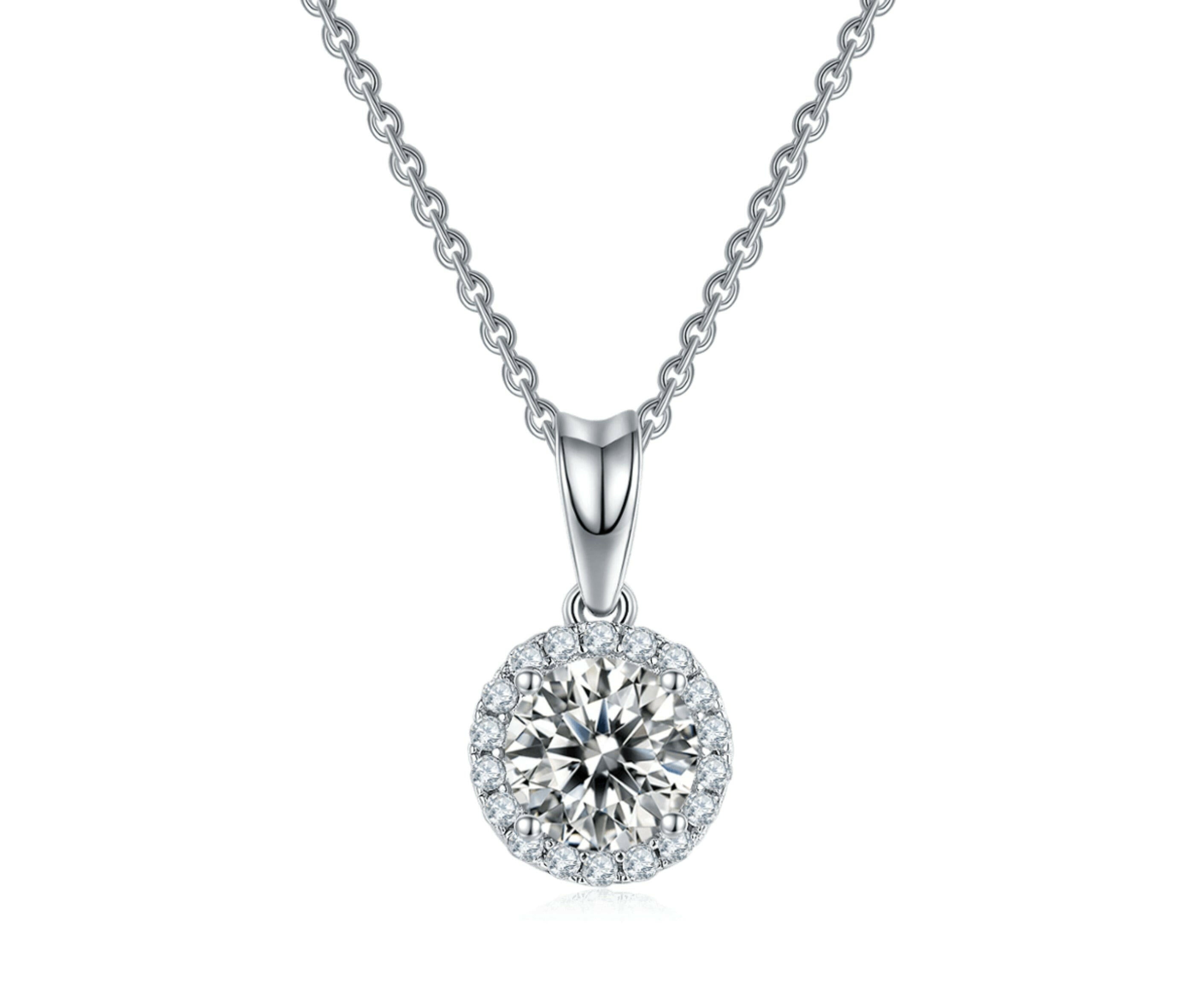 Round-cut 1.0 ct Diamond Halo Jewelry Set-Evani Naomi Jewelry