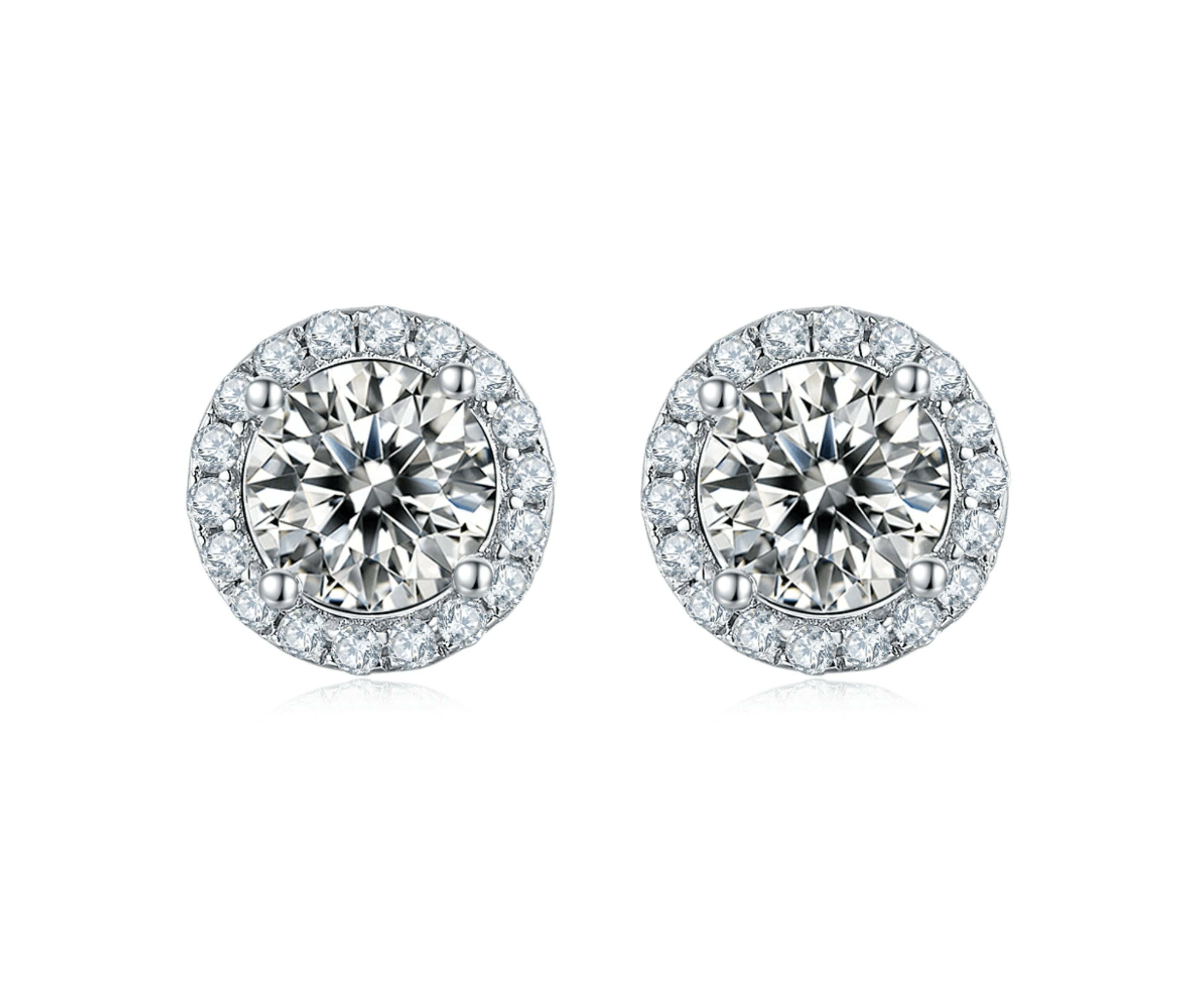 Round-cut 1.0 ct Diamond Halo Jewelry Set-Evani Naomi Jewelry