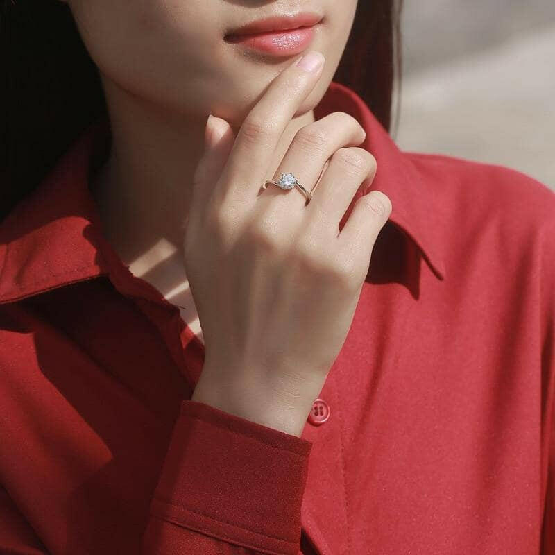 Round-cut 1.00 ct Diamond Tension Engagement Ring-Evani Naomi Jewelry