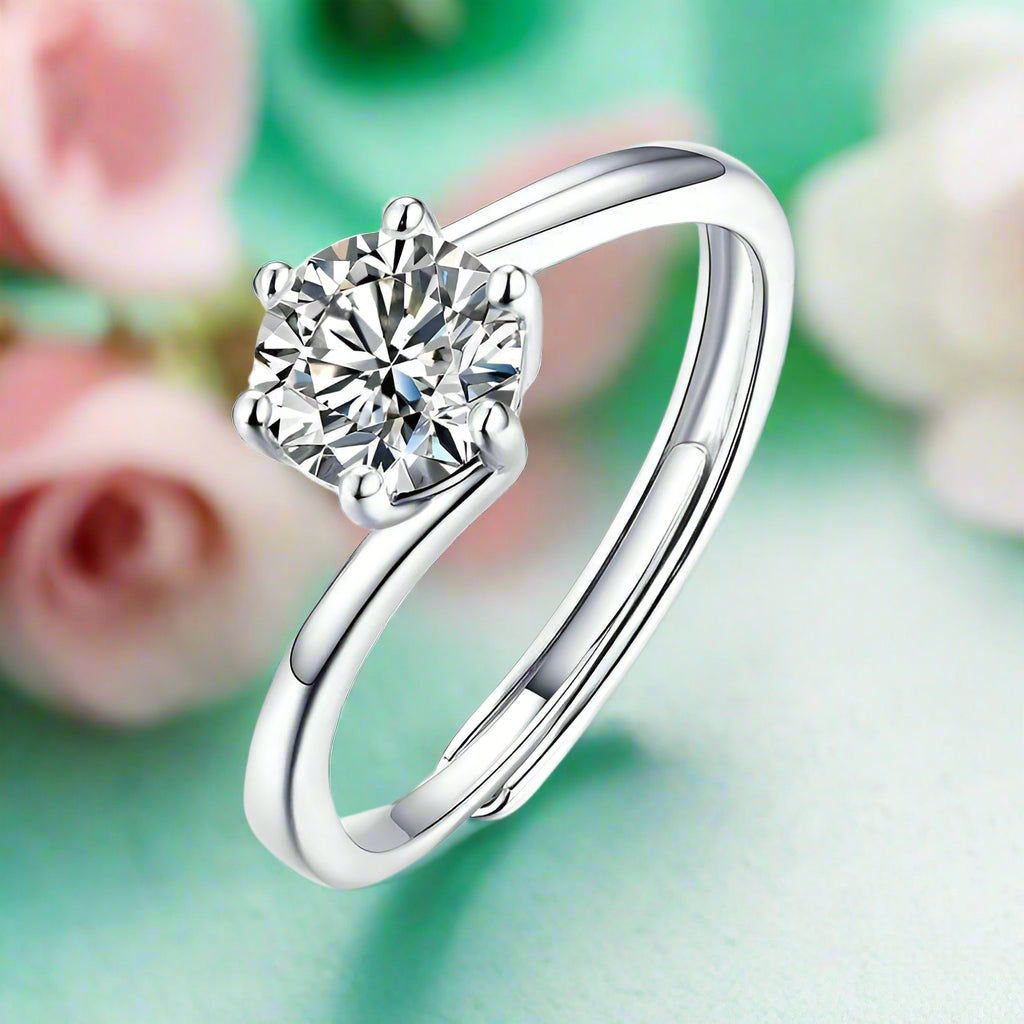 Round-cut 1.00 ct Diamond Tension Engagement Ring-Evani Naomi Jewelry