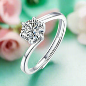Round-cut 1.00 ct Diamond Tension Engagement Ring-Evani Naomi Jewelry