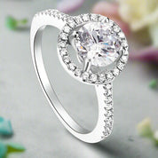Round-cut 1.25 ct Diamond Halo Engagement Ring-Evani Naomi Jewelry