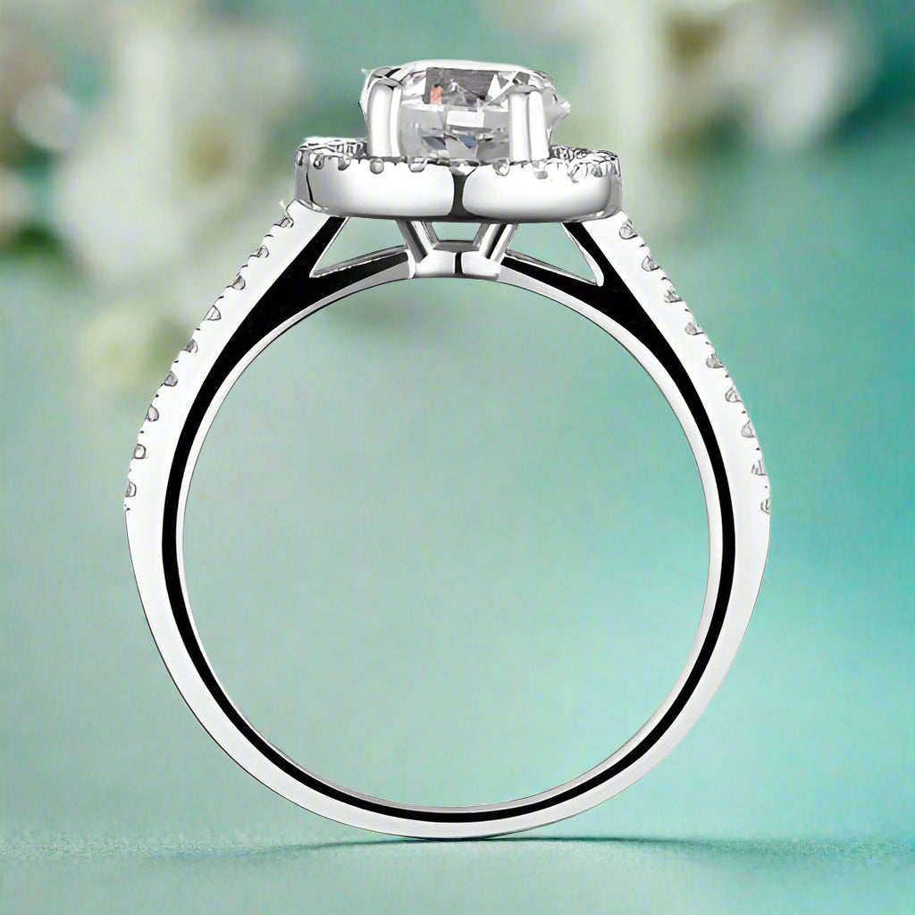 Round-cut 1.25 ct Diamond Halo Engagement Ring-Evani Naomi Jewelry