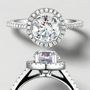 Round-cut 1.25 ct Diamond Halo Engagement Ring-Evani Naomi Jewelry
