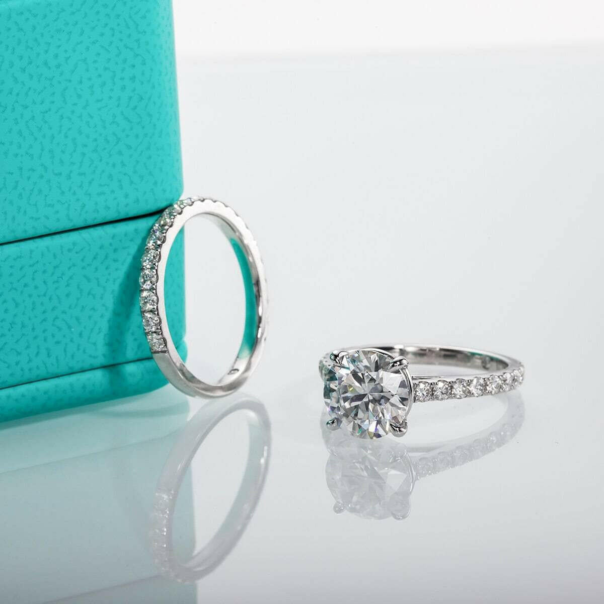 Round-cut 3.0 ct Diamond Bridal Set-Evani Naomi Jewelry