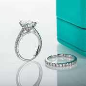 Round-cut 3.0 ct Diamond Bridal Set-Evani Naomi Jewelry