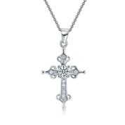 Round-cut Diamond Cross Shaped Necklace-Evani Naomi Jewelry