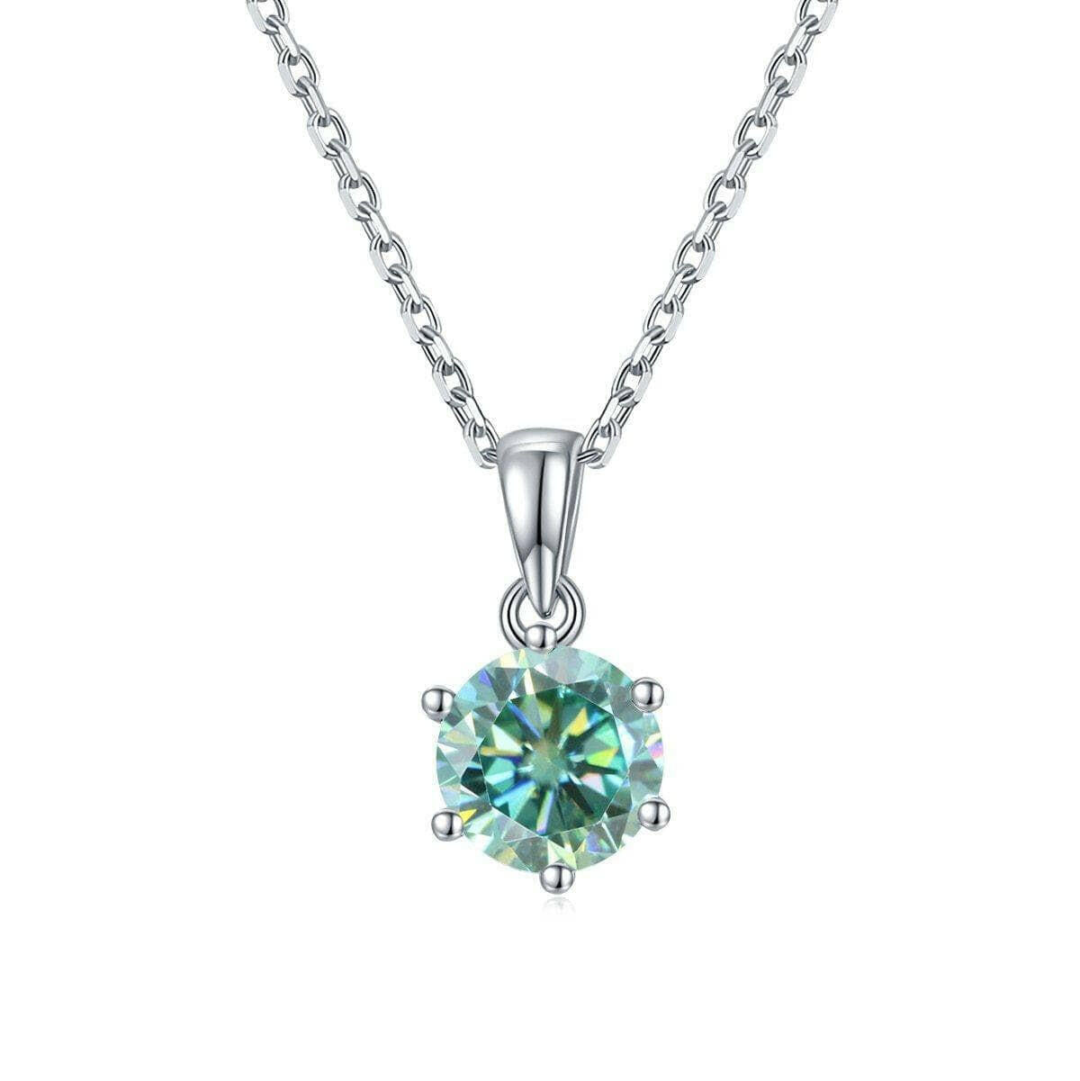 Simple 1.0 ct Green Diamond Solitaire Necklace-Evani Naomi Jewelry