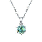 Simple 1.0 ct Green Diamond Solitaire Necklace-Evani Naomi Jewelry