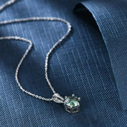 Simple 1.0 ct Green Diamond Solitaire Necklace-Evani Naomi Jewelry
