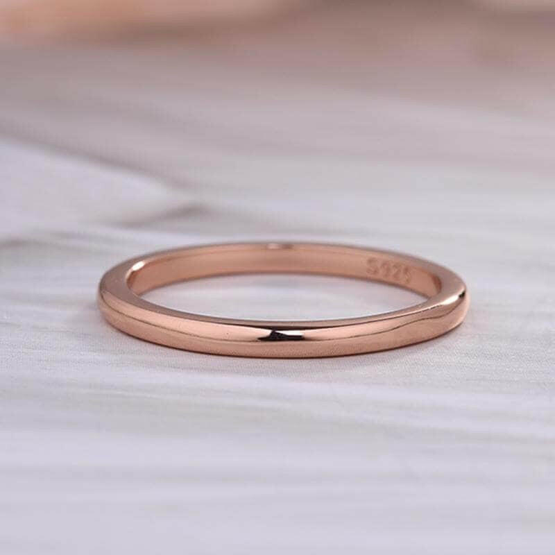 Simple 1.5mm Rose Gold Wedding Band-Evani Naomi Jewelry