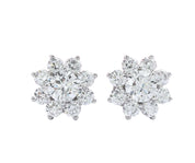 Snowflake Shaped 1.0 ct Diamond Stud Earrings-Evani Naomi Jewelry