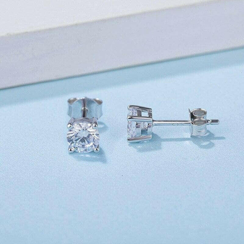 Sparkling 4-prong 1.0 ct Diamond Stud Earrings-Evani Naomi Jewelry