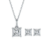 Square-cut 1.0 ct Diamond Jewelry Set-Evani Naomi Jewelry