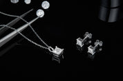 Square-cut 1.0 ct Diamond Jewelry Set-Evani Naomi Jewelry