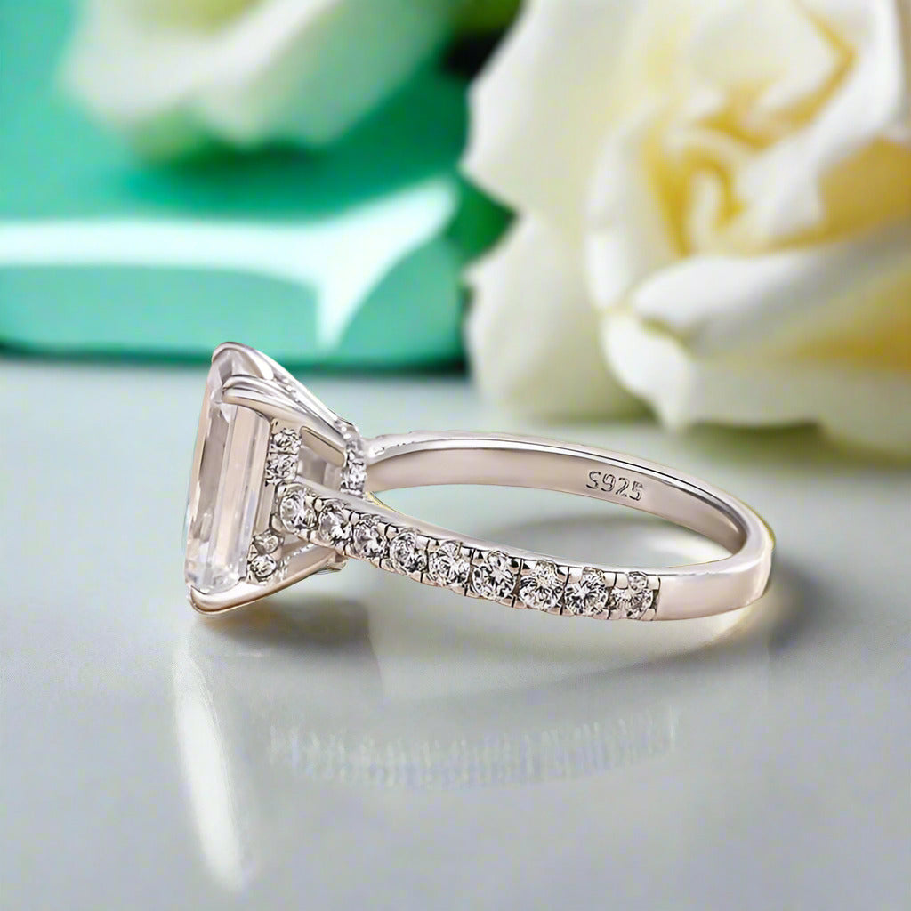Stunning 3.0 ct Emerald Cut Diamond Engagement Ring-Evani Naomi Jewelry