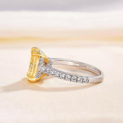 Stunning Radiant Cut Yellow Sapphire Engagement Ring-Evani Naomi Jewelry