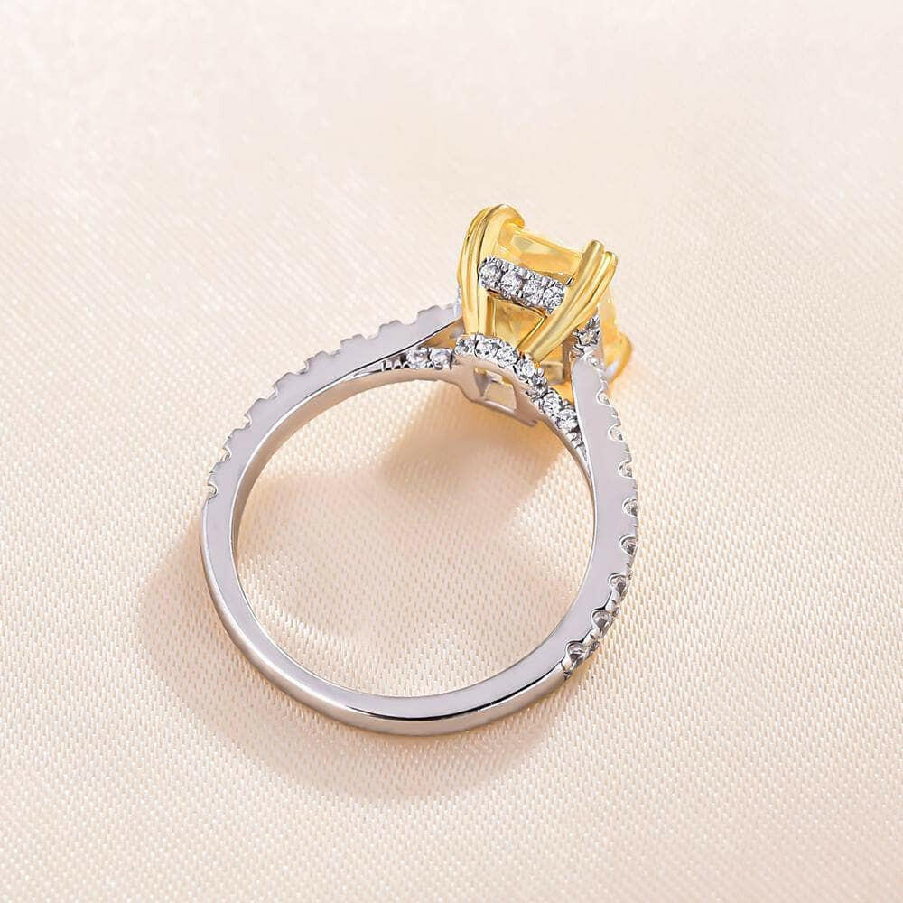 Stunning Radiant Cut Yellow Sapphire Engagement Ring-Evani Naomi Jewelry