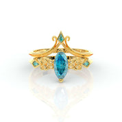 Paladin's 2-piece Ring Set (Women)- Video Game Inspired Rings in 14k Yellow Gold-Evani Naomi Jewelry