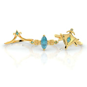 Paladin's 2-piece Ring Set (Women)- Video Game Inspired Rings in 14k Yellow Gold-Evani Naomi Jewelry