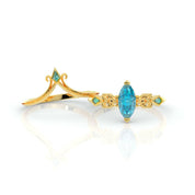 Paladin's 2-piece Ring Set (Women)- Video Game Inspired Rings in 14k Yellow Gold-Evani Naomi Jewelry