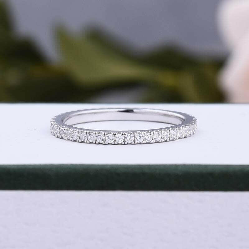 Three Pieces Full Eternity Stackable Wedding Band Set-Evani Naomi Jewelry