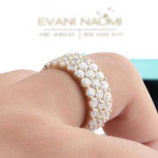 Three Rows Diamond Full Eternity Wedding Band-Evani Naomi Jewelry