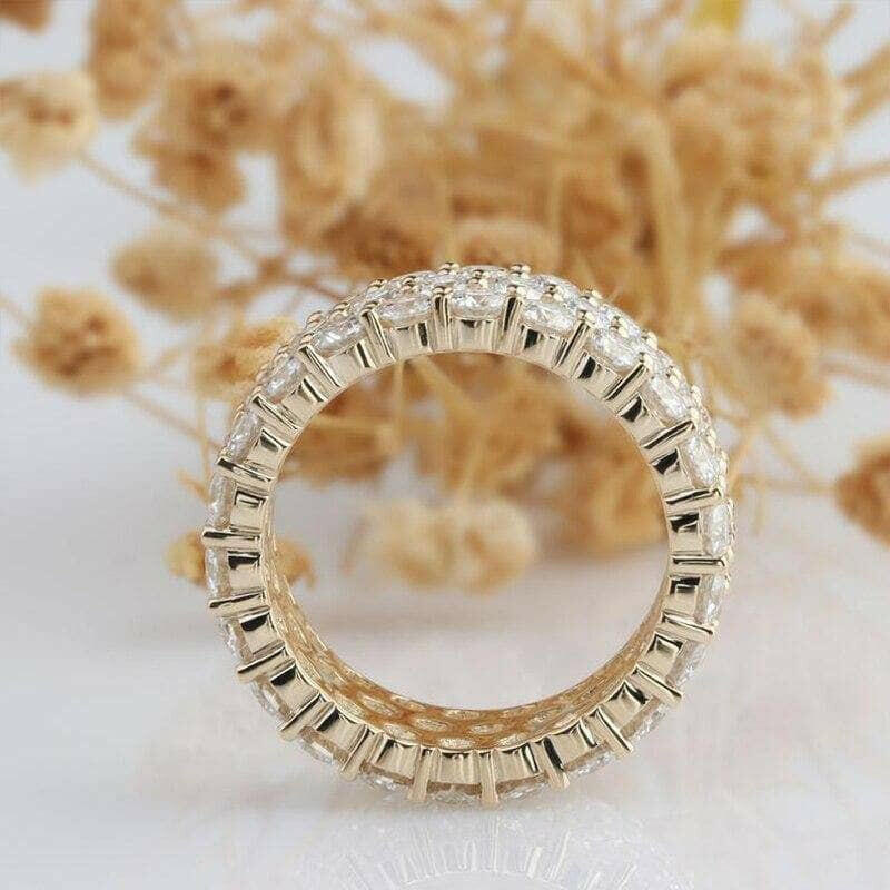 Three Rows Diamond Full Eternity Wedding Band-Evani Naomi Jewelry