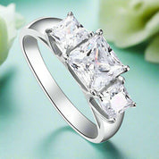 Three Stone 1.50 ct Princess-cut Diamond Ring-Evani Naomi Jewelry