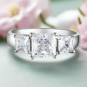 Three Stone 1.50 ct Princess-cut Diamond Ring-Evani Naomi Jewelry
