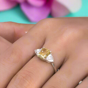 Three Stone 3.0ctw Yellow Radiant Cut Diamond Engagement Ring-Evani Naomi Jewelry
